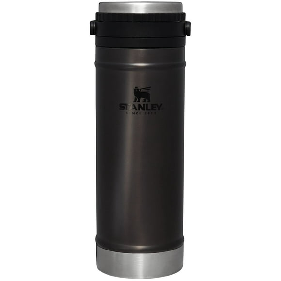 Stanley Travel Mug French Press 16 oz / 0.47 L with Double Vacuum Insulation, Stainless Steel Coffee Mug, Dishwasher Safe, Charcoal Glow