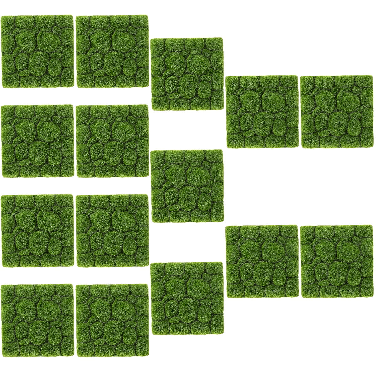 Movtotop 15pcs Simulation Moss Foams Board Green Plants Wall Decoration Diy Wall Background 30*30cm