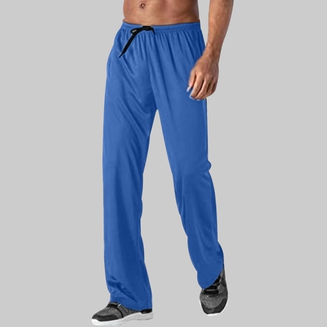 Pantalones deportivos rectos y elegantes para hombre, de longitud completa, lisos, holgados e informales, de poliéster