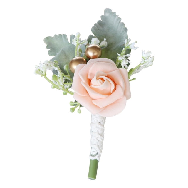 Boutonniere de hombre para flores , accesorios, decoraciones graduación , champán Soledad Boutonnieres de rosas