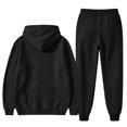 thumbnail image 6 of Hearthz Men's Sweatsuits 2 Piece Set Drawstring Elastic Jogging Tracksuits Set Solid Color Athletic Men's Sweatsuits Black S, 6 of 9