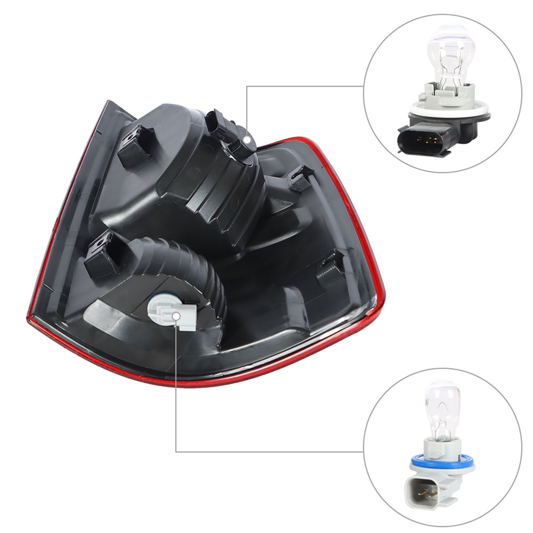 Driver Side Rear Brake Tail Light Assembly Replacement for 2009-2018 Dodge Ram 1500 2500 3500 Left Tail Lamp CH2818124 55277414AF