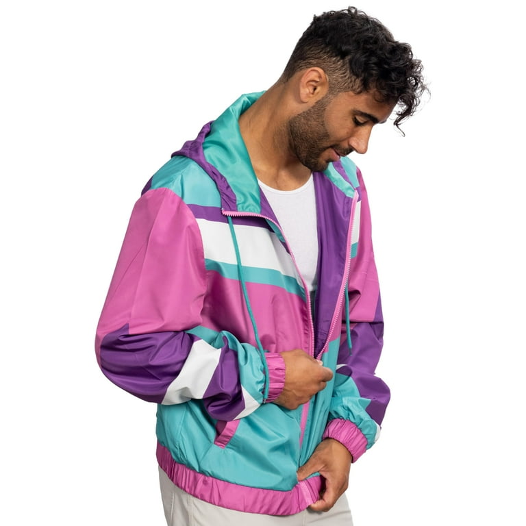 Retro Windbreaker Jacket Lightweight 80s & 90s Colorful Retro Windbreaker Jacket Lightweight 80s & 90s Colorful