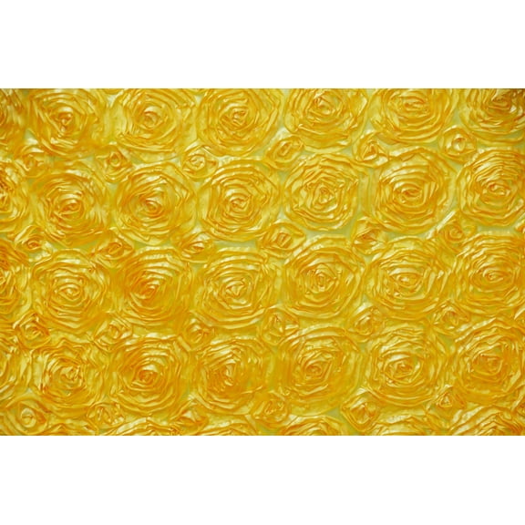 YELLOW Rosette Satin Fabric 50 inches wide by the yard