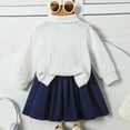 thumbnail image 4 of yocbz Cute Baby Girl Clothes Pant Sets Girls Suits for Toddlers Back To School Season Lapel Long Sleeve Skirt Suit White,2-3 Years, 4 of 9
