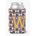 thumbnail image 1 of Letter W Football Purple & Gold Can or Bottle Hugger, 1 of 1
