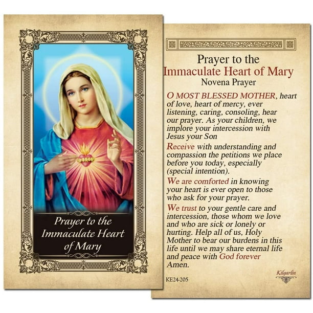 Prayer to the Immaculate Heart of Mary Laminated Holy Card