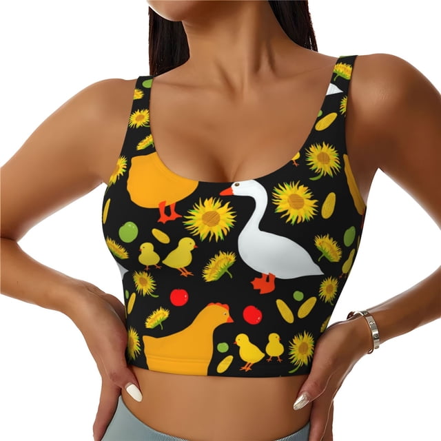 Balery Farm Goose Sujetadores deportivos con espalda cruzada para mujer, acolchados, sin costuras, de alto impacto, ideales para yoga, gimnasio, entrenamiento y fitness.-Small