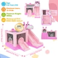 thumbnail image 4 of Mukidy 114''x 114'' x 92.5'' Inflatable Bounce Houses for Kids 3-10 with Blower Double Slide and Ball Pit/Indoor Bouncy House, PVC, Child, Teen, Toddler，Pink, 4 of 9