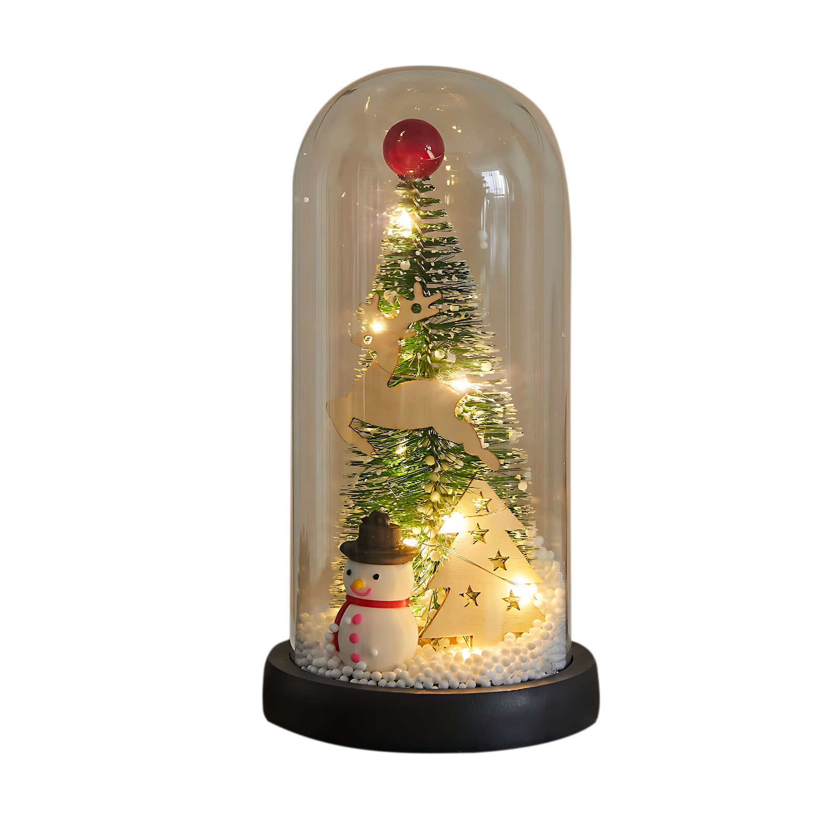Lot De 10 Mini Sapins De Noël Artificiels 6,5 Cm - Avec Socle En Bois, Décoration De Table Pour Maison, Bureau, Fêtes (style Brosse) - 9
