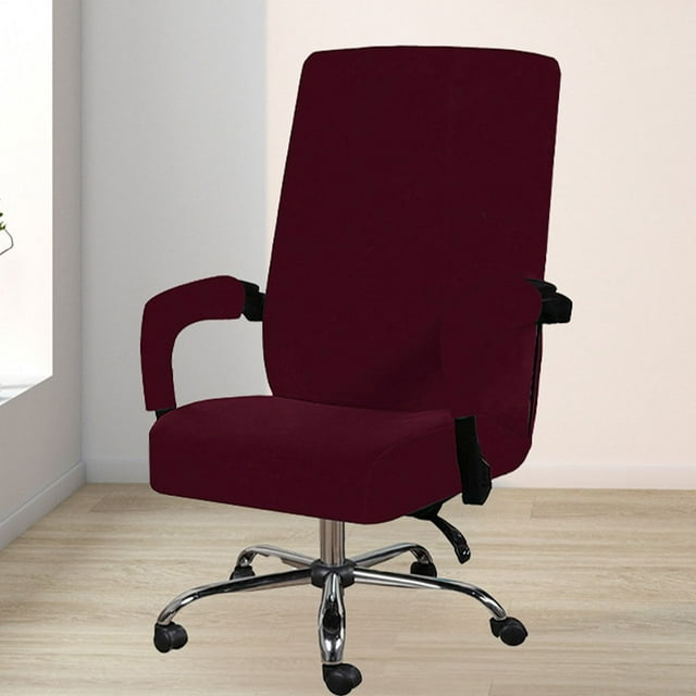 Langgg Velvet Armchair Cover Wide Applications Gaming Chair Slipcovers Easy To Care Computer Chair Cover Grey XL