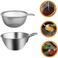 thumbnail image 5 of Triani 2Pcs Fine Mesh Strainer Bowl Small Egg Bowl with Handle Rice Drainer Mixing Bowl Fine Mesh Food Drainer Easy to Clean for Kitchen, 5 of 7