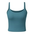 thumbnail image 4 of DuoJiaJ Women Spaghetti Strap Scoop Neck Ribbed Tank Tops Slim Fitted Cotton Camisole Basic Sleeveless Layering Shirts Summer Tank Tops Women, 4 of 5