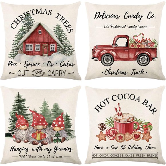 Juego de fundas de cojín decorativas Hofomca de 50 x 50 cm para Navidad