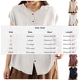 thumbnail image 3 of LNWUY Shirts for Women Casual Short Cap Sleeve Crewneck Tops Loose Fit Buttun Down Blouses Summer Fashion Cute Outfits Blue XXL, 3 of 5