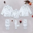 thumbnail image 5 of MEZZALL Kids Satin Silk Button Down Pajama Sets Solid Color 2 Piece Sleepwear Loungewear Long Sleeve Lapel Shirts With Pants Family Matching Nightwear, 5 of 6