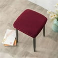 thumbnail image 4 of Stretch Square Stool Slipcover, Elastic Spandex Bar Chair Seat Cover for Home Kitchen Wedding Party, Non-Slip Dining Chair Protector Red, 4 of 4