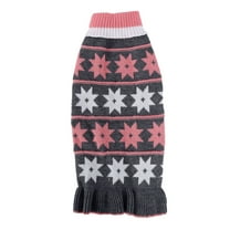 Moocorvic Pet Dresses Winter Dog Sweater Dress High Collar Dog Clothes for Small Medium Dogs Girls,Gray,S