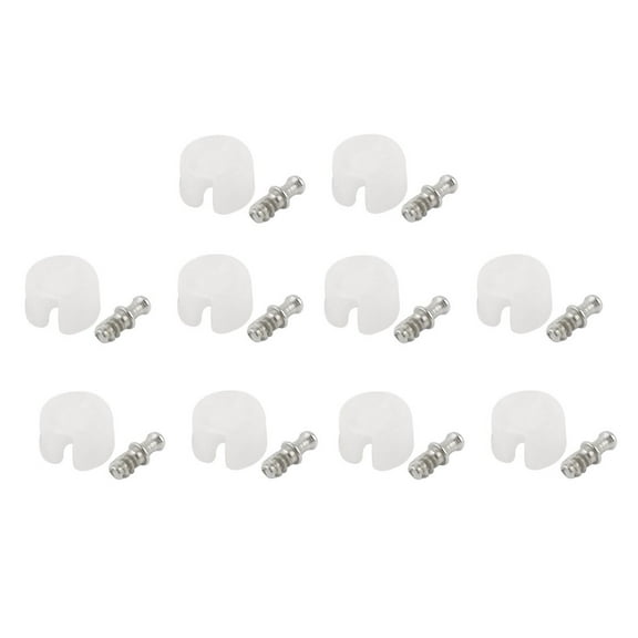 Unique Bargains 10 x Round Shape White Plastic Screw in Shelf Support Pin Supporter