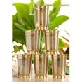 thumbnail image 2 of Pure Brass Glass Tumbler With Embossed Design Set Of 6 - Gold, 270ml Each | Drinkware & Tableware, Jug For Serving & Drinking Water Tableware - Hand Made, Easy To Carry, Easy To Clean, 2 of 5