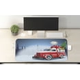 thumbnail image 2 of Christmas Computer Mouse Pad, Red and White American Truck in December Winter Night Moon and Stars Tree, Rectangle Non-Slip Rubber Mousepad X-Large, 35" x 15", Blue Red White, by Ambesonne, 2 of 2
