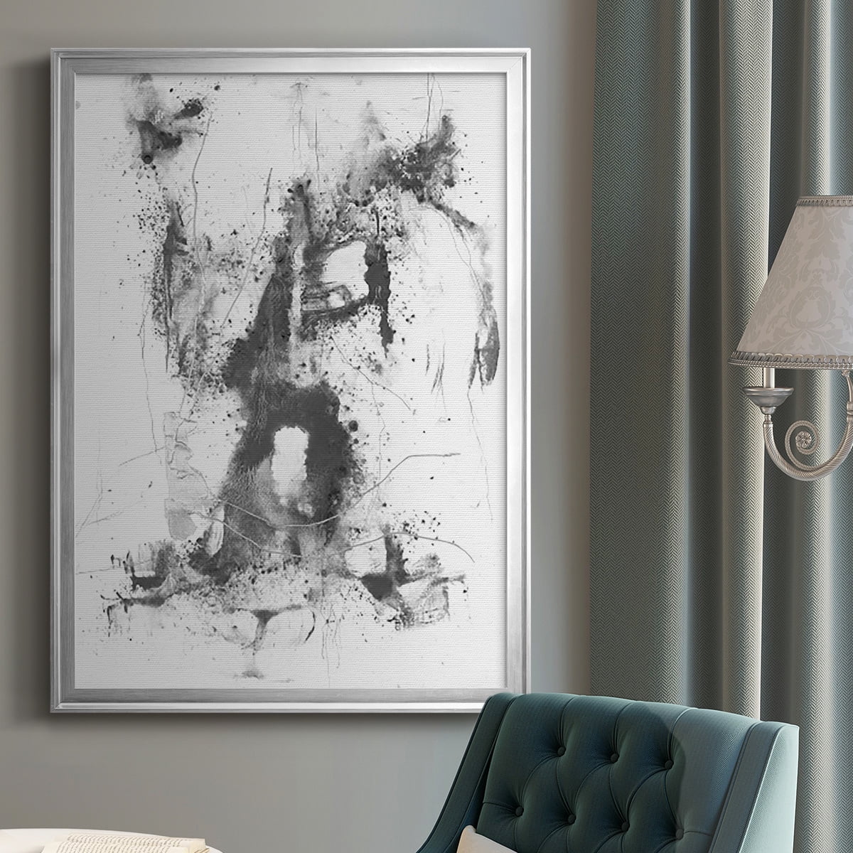 Graphite Abstract II Premium Framed Print, in Gold, Black, or Silver - Ready to Hang