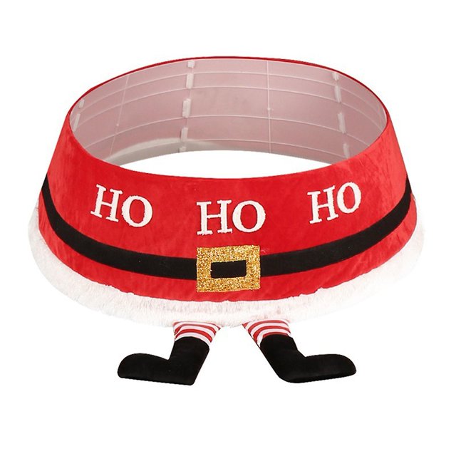 Farfi-Collar para árbol de Navidad, pies de Papá Noel, añade atmósfera, falda ligera para árbol de Navidad de buen tacto para tienda