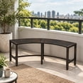 thumbnail image 4 of Ktaxon Metal Backless Bench, 55.5 in 2 Person Slatted for Patio Garden Yard Lawn, Bronze, 4 of 12