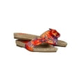 thumbnail image 5 of Women Fabric Palm Print Woven Tweed Slide Sandals 18491, 5 of 6