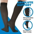 thumbnail image 6 of 7XL Extra Large Womens Sheer Compression Knee High 15-20mmHg - Black, 7X-Large, 6 of 10