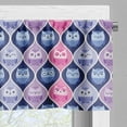 thumbnail image 3 of Ambesonne Animal Valance Pack of 2, Vertical Sleeping Owls, 42"X18", Pink Purple Blue, 3 of 5