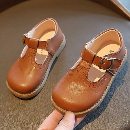 

Bnwani Kid S Shoes Small Princess Shoes Girl Kids Leather Sandals Baby Girls Boys Non-Slip Summer Fashion New Sandals Brown Size 6-7 T