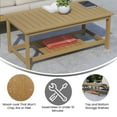 thumbnail image 4 of Merrick Lane All-Weather Poly Resin Wood Two Tiered Adirondack Slatted Coffee Conversation Table in Natural Cedar, 4 of 10