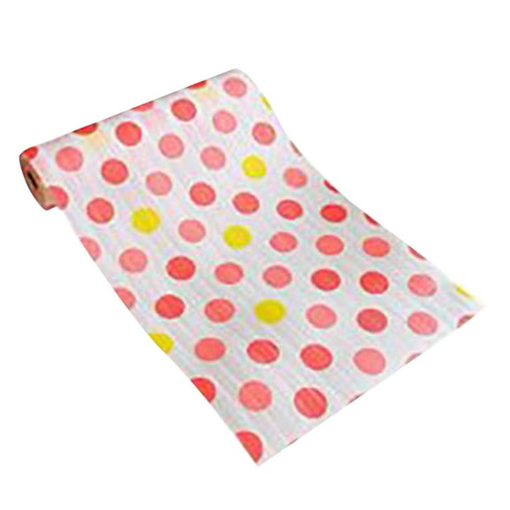 Drawer Liners Plastic Shelf Cabinet Closet Cupboard Mat Roll, Non-Adhesive Waterproof Non-Slip Proof Refrigerator Kitchen Protector Lining for Home 118" X 12" Polka Dot