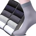 thumbnail image 4 of Calcetines de verano de seda fina para hombre, medias de nailon elástico, transpirables, informales, 10 pares, 4 of 5