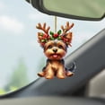 thumbnail image 3 of Holiday Dog with Deer Hat Tree Ornament Funny Dog Lovers Personalized Gifts with Name Christmas Ornament for 2D Ornaments for Xmas House Warming for New Home Funny, 3 of 4