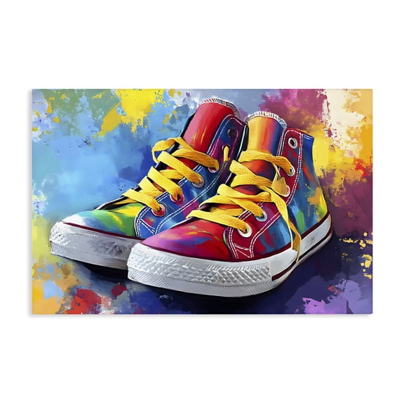 Stupell Industries High Tops with Yellow Laces Canvas Wall Art, design by Creative Studio