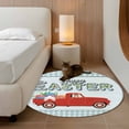 thumbnail image 2 of Round Rugs 3.3Ft, Happy Easter Round Area Rug Washable Indoor Throw Carpet, Spring Watercolor Truck Bunny Eggs Blue Plaid Soft Non Slip Circle Rug for Laundry Room Patio Home Decor Aesthetic, 2 of 8