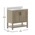 Emma + Oliver 36 Inch Bathroom Vanity, Single Sink Cabinet with 2 Soft ...