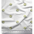 thumbnail image 1 of Soimoi Moss Georgette Fabric Leaves & Floral Block Printed Fabric 1 Yard 42 Inch Wide, 1 of 3
