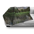 thumbnail image 3 of Yosemite Soft Flannel Fleece Throw Blanket, Sunset Panorama of Yosemite Rocks Trees Cloudy Sky Reflection Riverside, Cozy Plush for Indoor and Outdoor Use, 50" x 60", Beige Green, by Ambesonne, 3 of 6