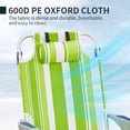 thumbnail image 6 of Ktaxon Backpack Beach Chair, 5-Position Protable  Beach Chair, Light-Weight Foldable Camping Chair with Back Storage Bag & Cooler Pouch and Side Bags for Beach Poolside (Low, Green Stripes), 6 of 10