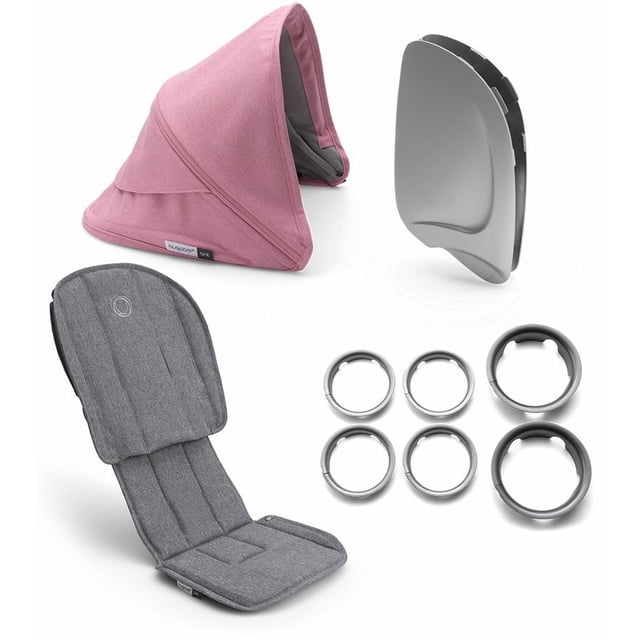 Set Stroller Bugaboo Ant Style gris melange y rosa melange