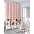 thumbnail image 3 of Christmas Cute Snowman Shower Curtain Set ，Waterproof Fabric Shower Curtains Snowflakes Winter Pink Texture Shower Curtains for Bathroom,Bathroom Decor 36"x78", 3 of 6