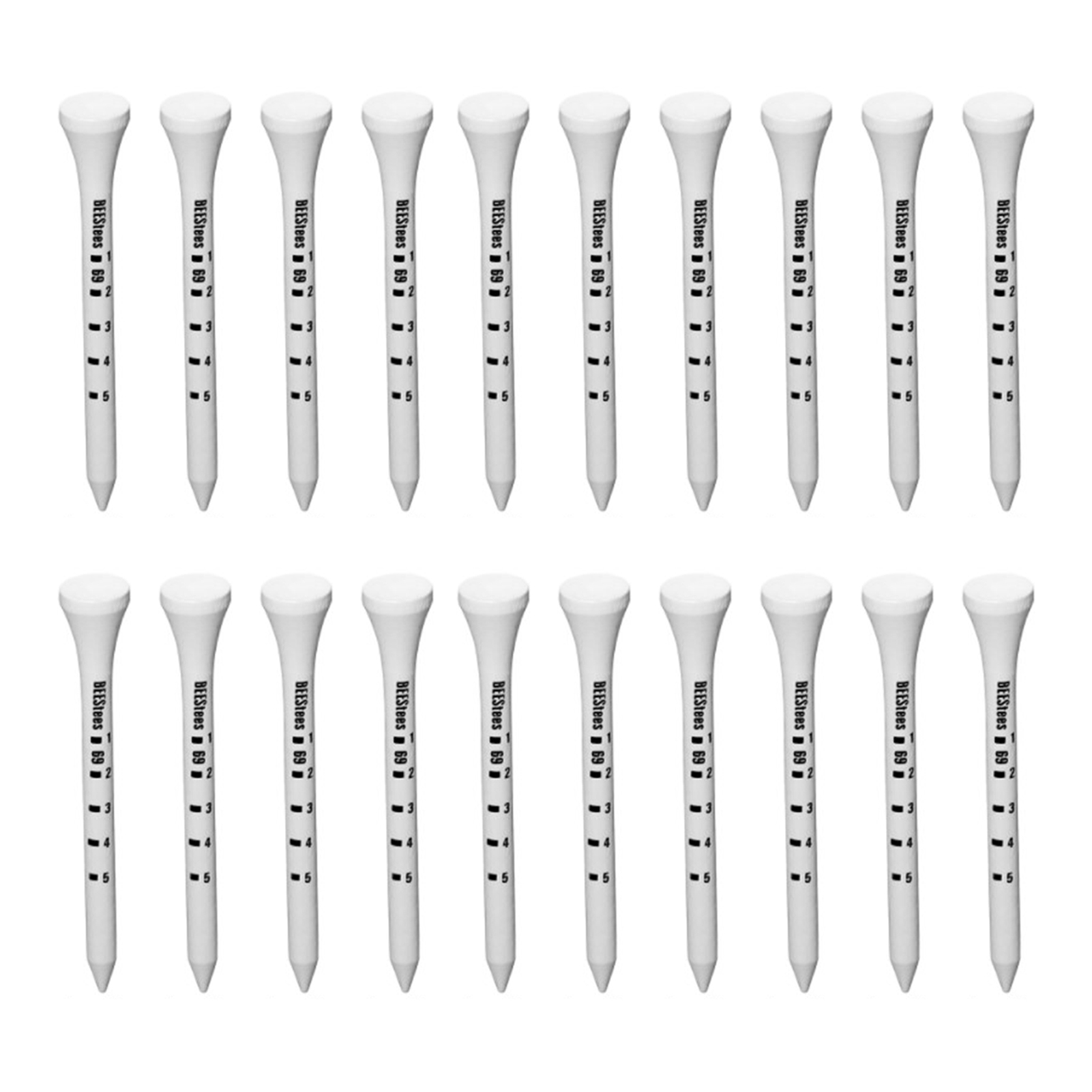 YIMIAO 20Pcs 53/69/83mm Tee Ball Holder Clear Scale LowResistance Tip