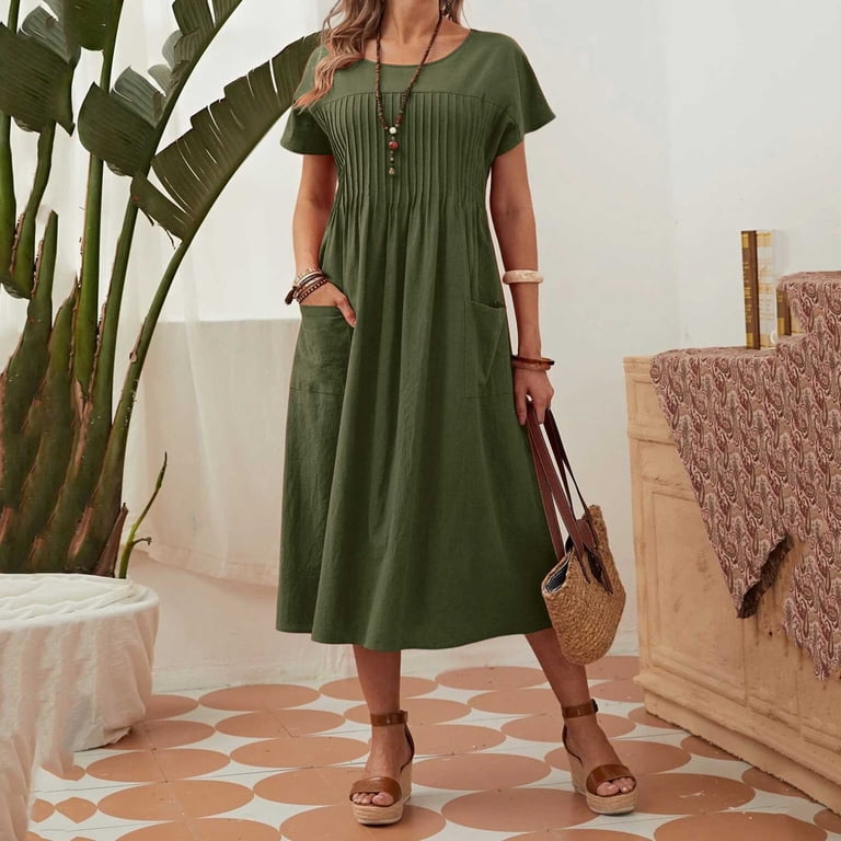 Gubotare Women's Belted Utility Midi Dress(Green,S) - Walmart.com Gubotare Women's Belted Utility Midi Dress(Green,S) - Walmart.com