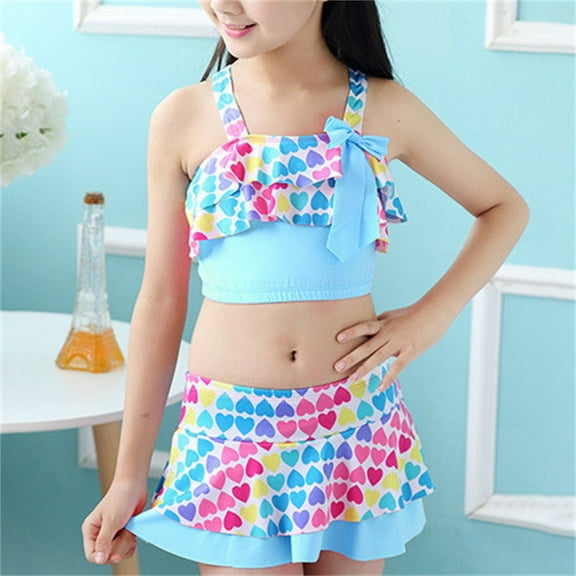 Bathing Suits for Girls Girls Swimsuit with Shorts Teen Girl Bathing Suits 2 Piece Tween Bikini for Teen Girls