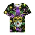 thumbnail image 4 of Pntutb T-Shirt à Col Rond à Manches Courtes Imprimé de Carnaval de Loisirs pour Femmes, 4 of 4