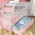 thumbnail image 4 of LAZZO 3-Drawer Nightstand, Modern Bedside Table with 2 Sets of Replacement Handles for Bedroom, Pink, 4 of 8