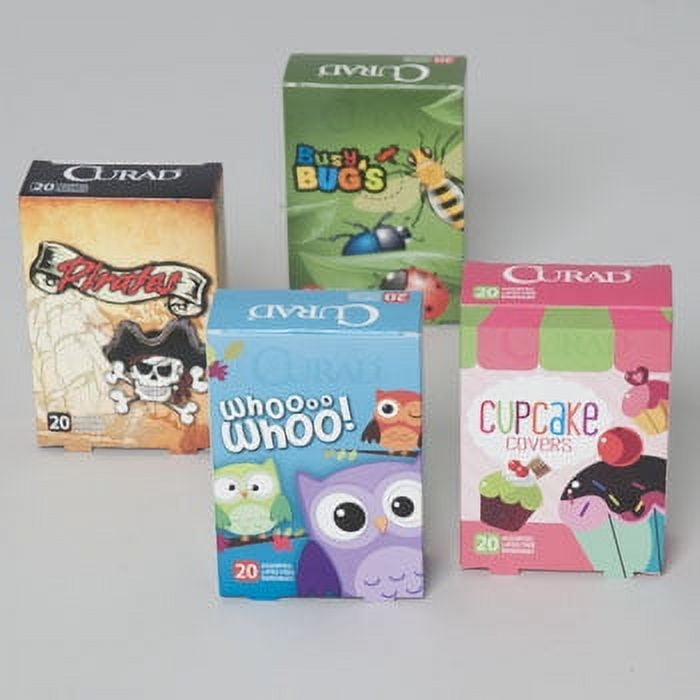 BANDAGES KIDS 20CT 40PC DISPLAY CURAD 4 ASSORTED - SEE N2, Case Pack of 40